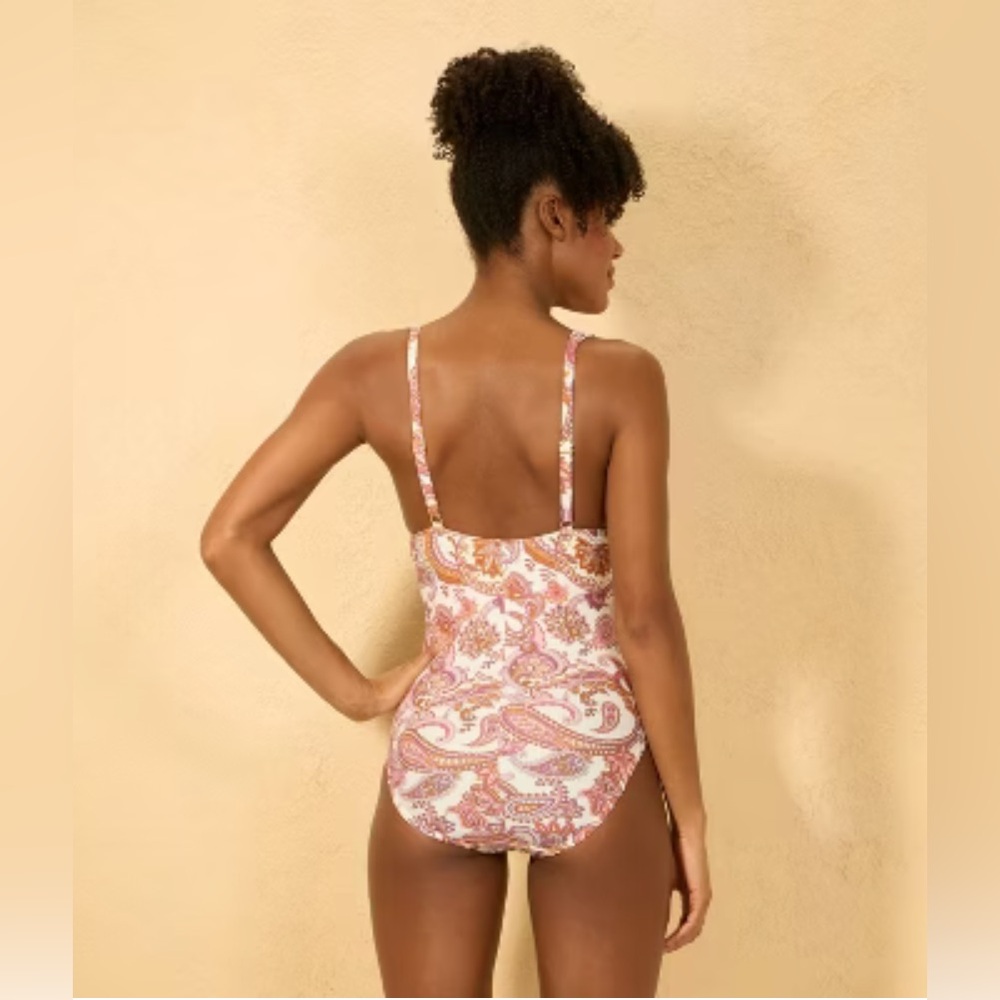 Shade & Shore - Women’s Jacobean Print Tummy Control One Piece Swimsuit - Picture 2 of 11